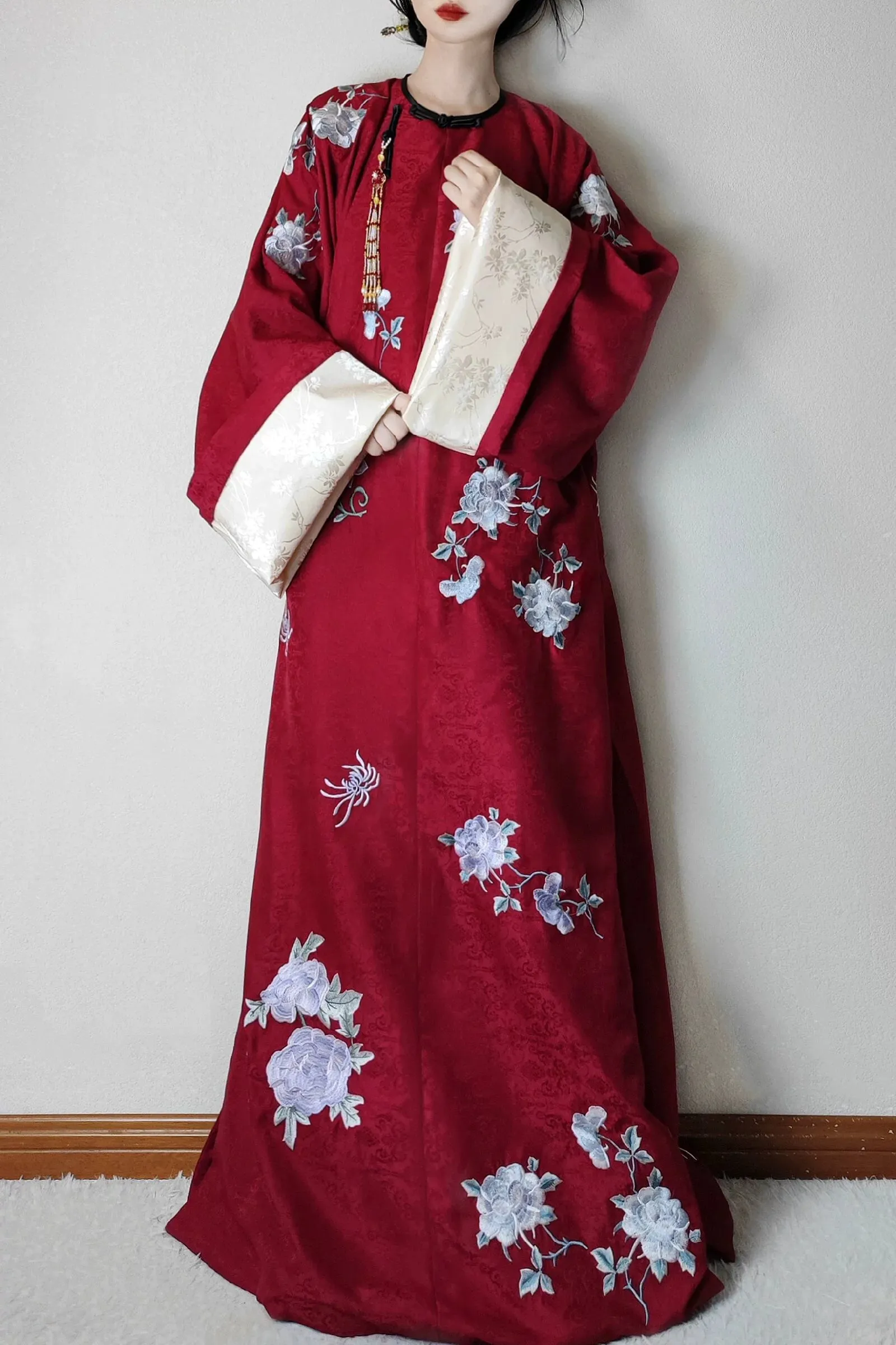 Hua Pao 花袍 Floral Robe Qing Dynasty Qiapao Night Robe