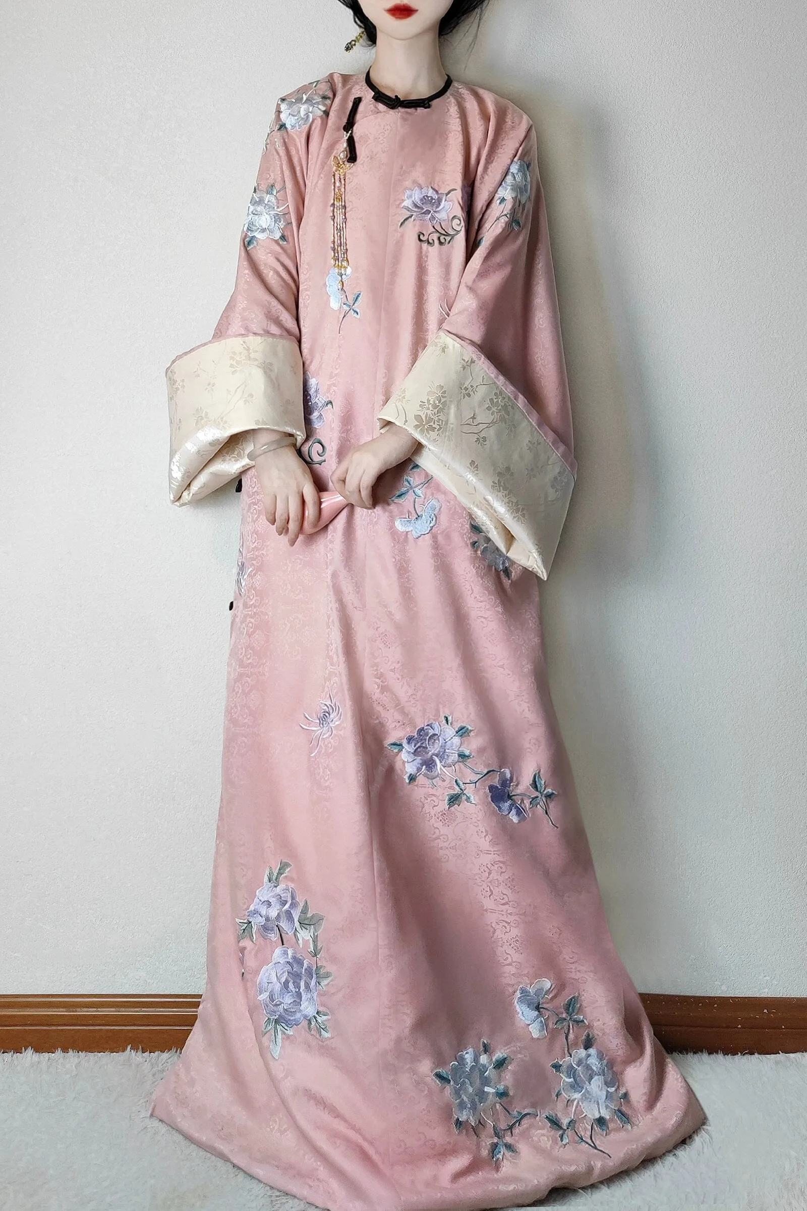 Hua Pao 花袍 Floral Robe Qing Dynasty Qiapao Night Robe