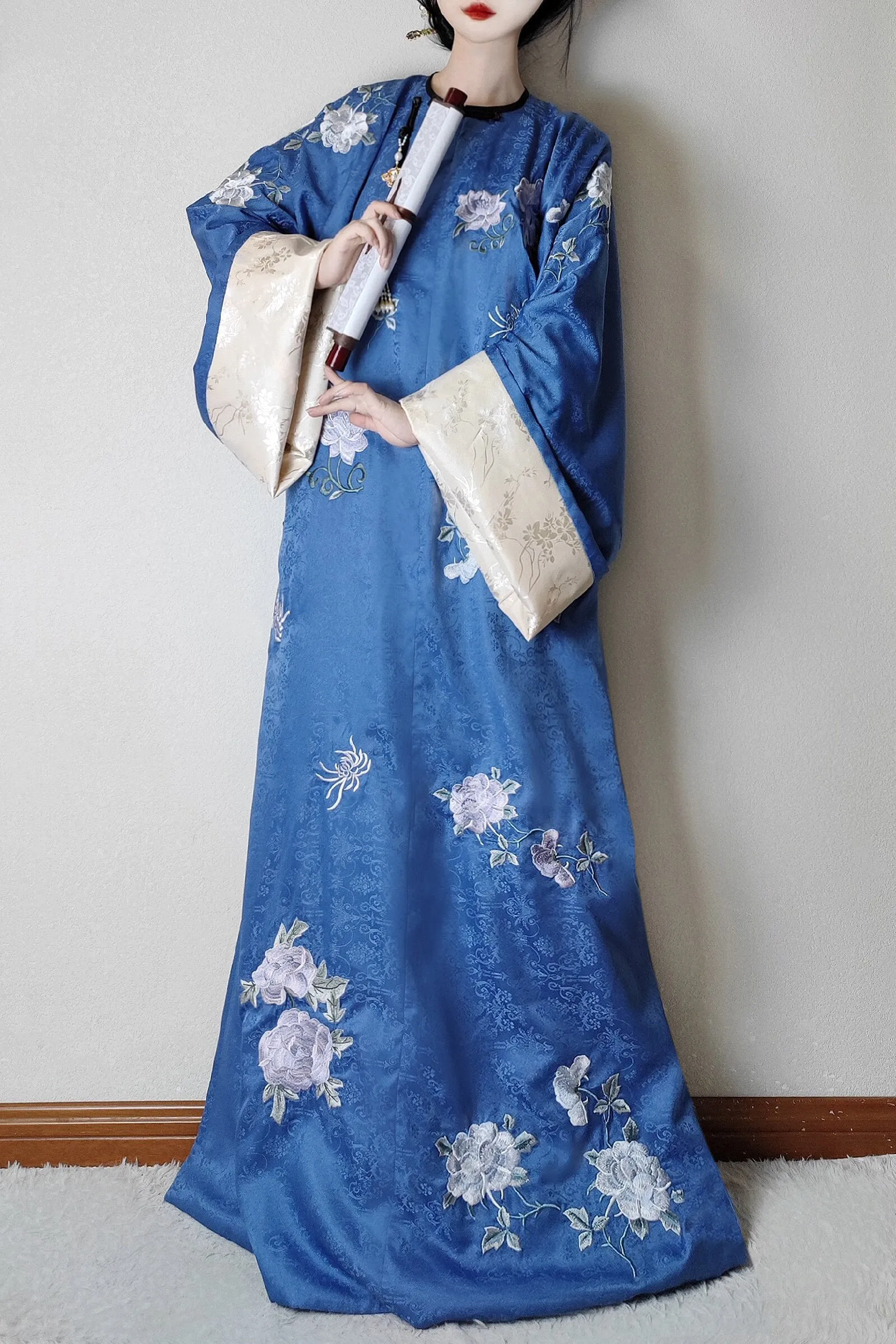 Hua Pao 花袍 Floral Robe Qing Dynasty Qiapao Night Robe