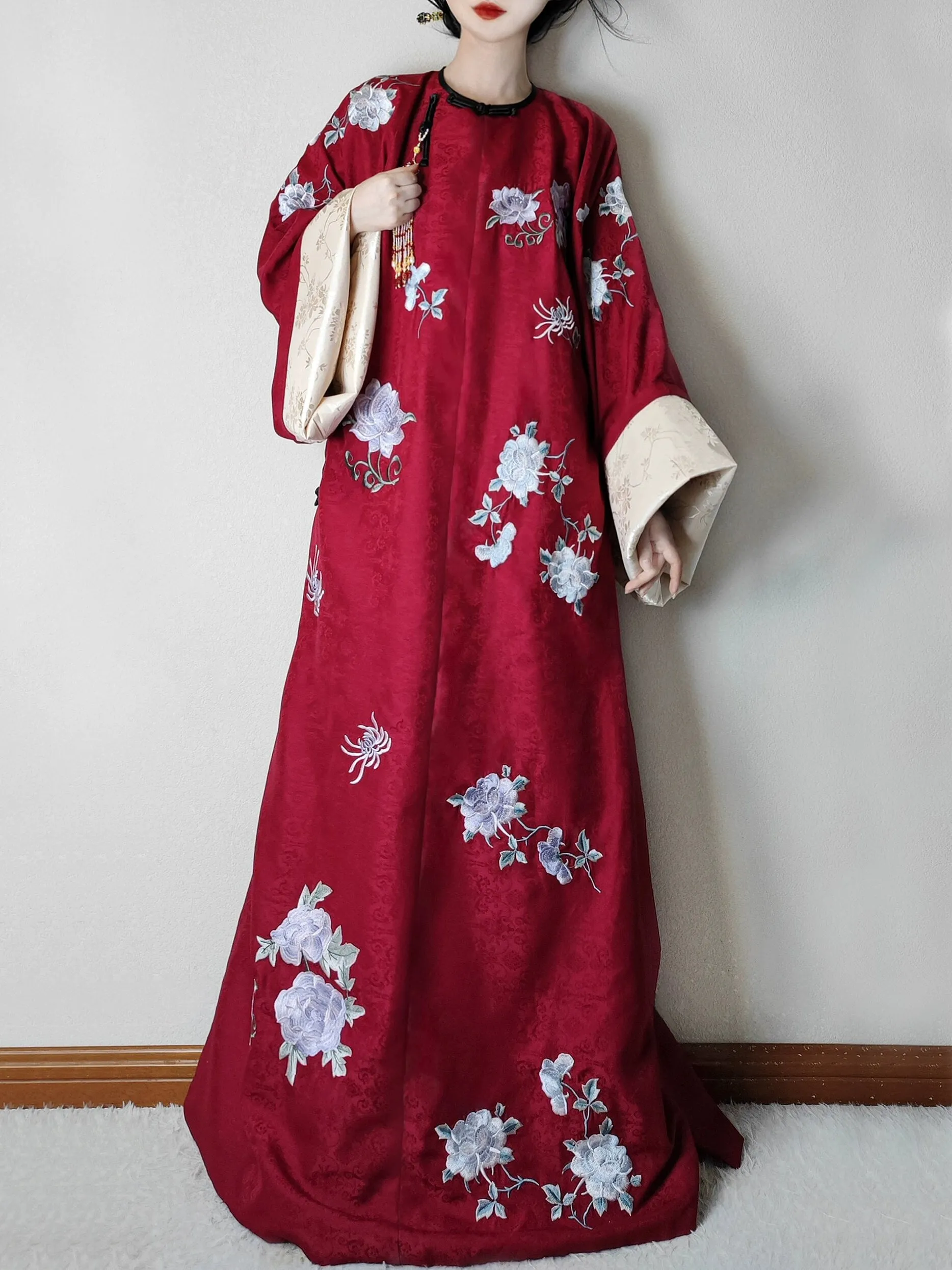 Hua Pao 花袍 Floral Robe Qing Dynasty Qiapao Night Robe