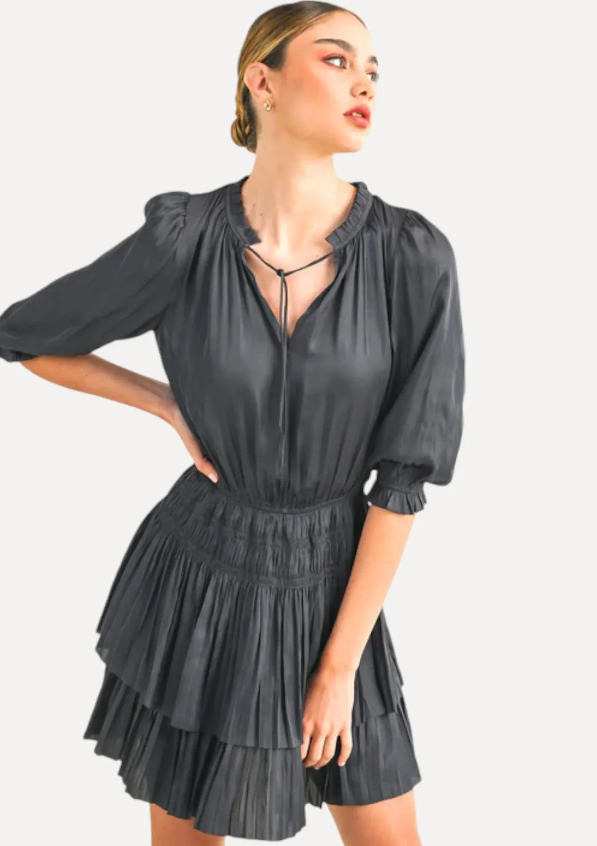 Lana Short Sleeve Dress - Navy