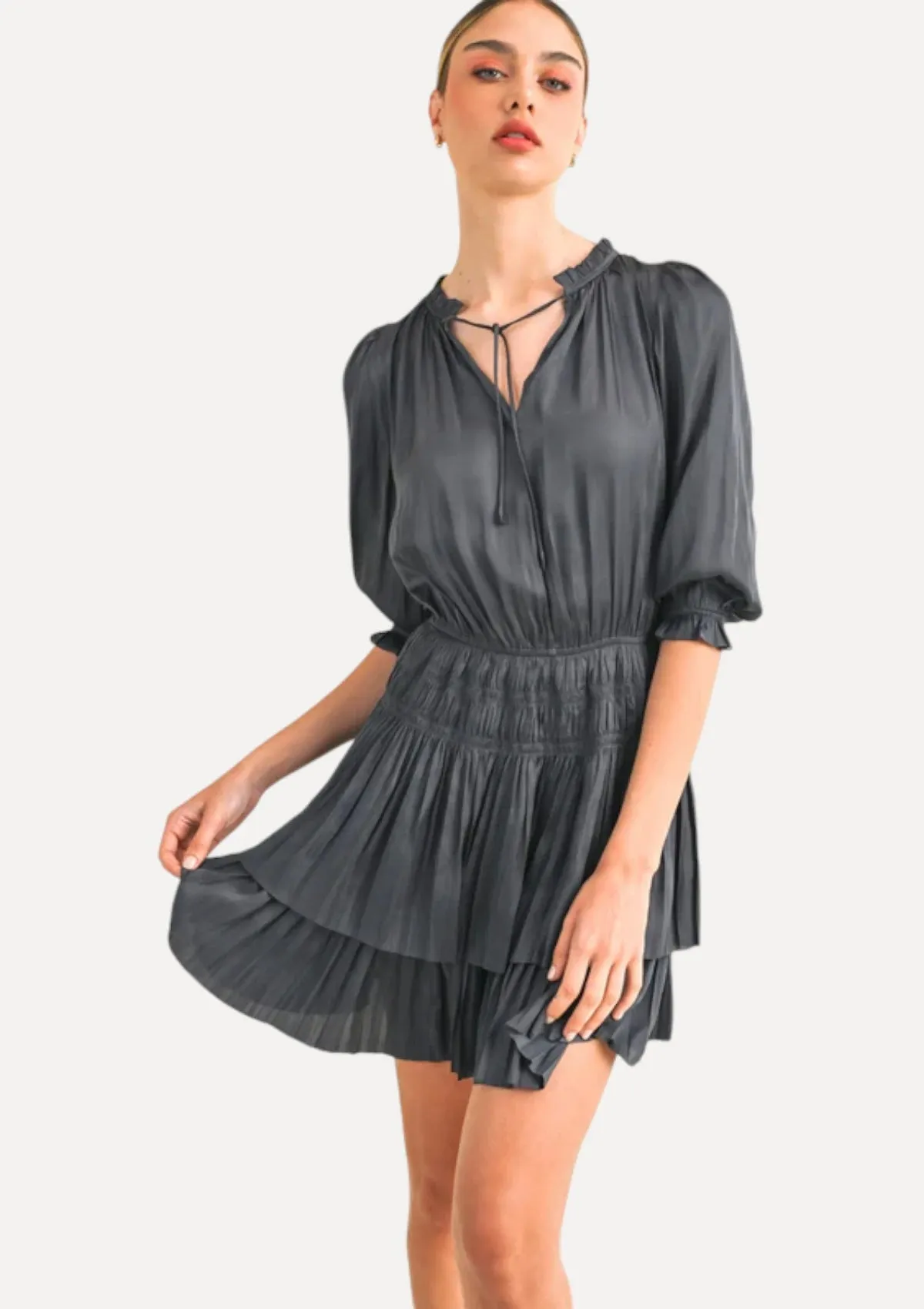 Lana Short Sleeve Dress - Navy