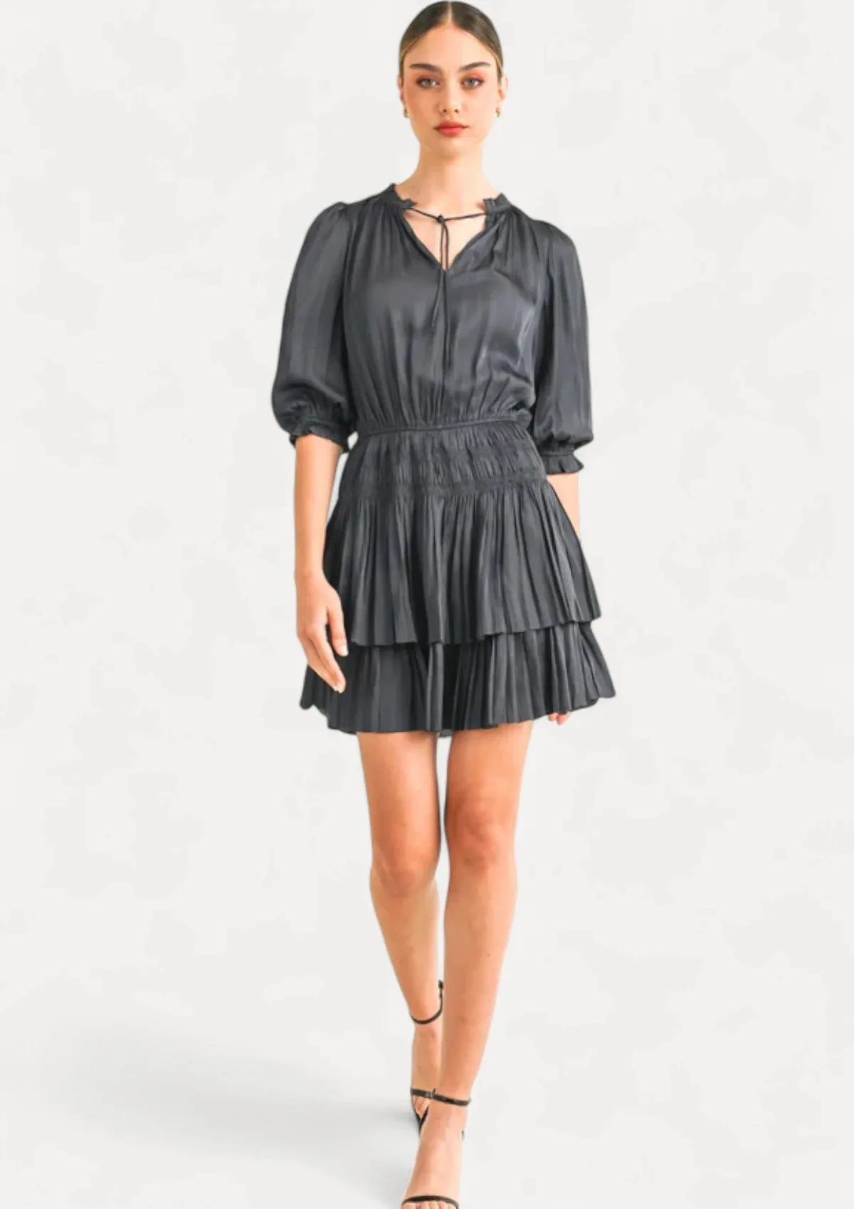 Lana Short Sleeve Dress - Navy