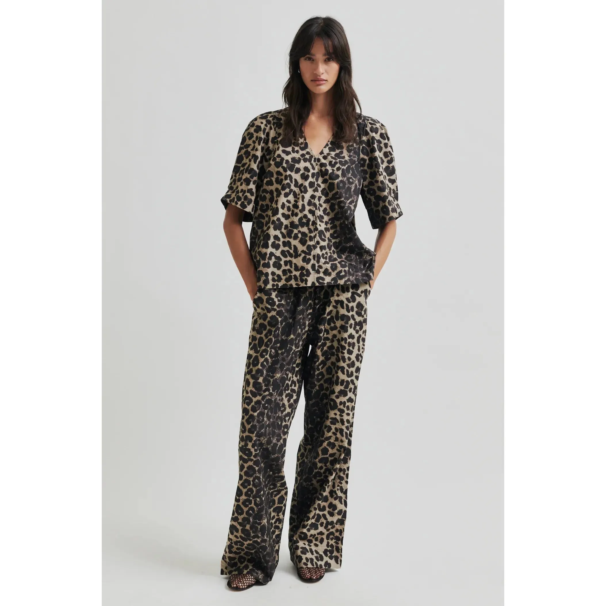 Leora Blouse Dark Leopard