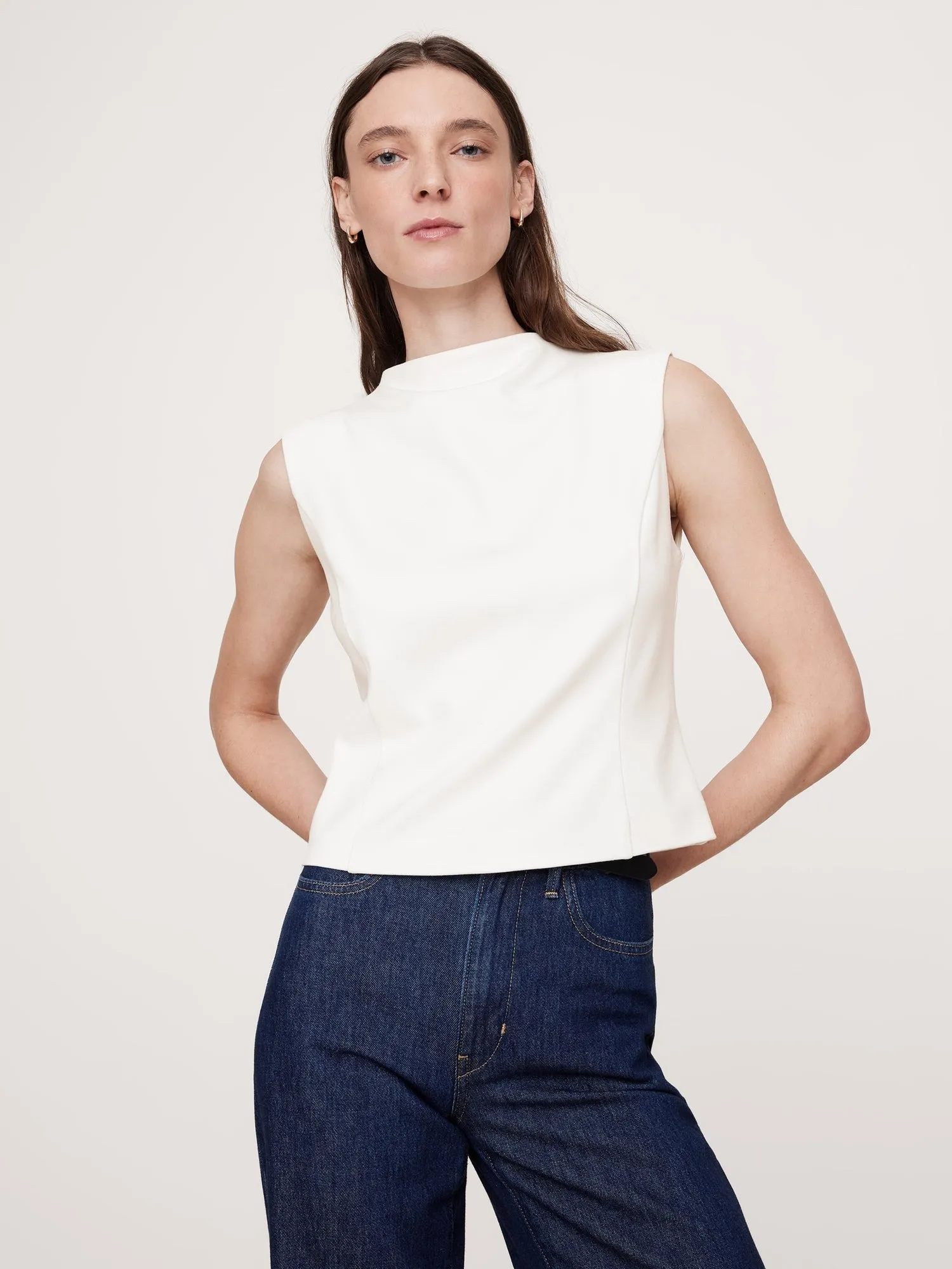 Lightweight Ponte Boat-Neck Top