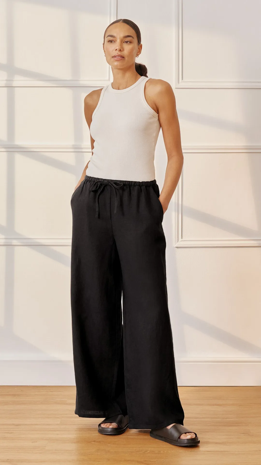 Linen Drawstring Trouser by Albaray