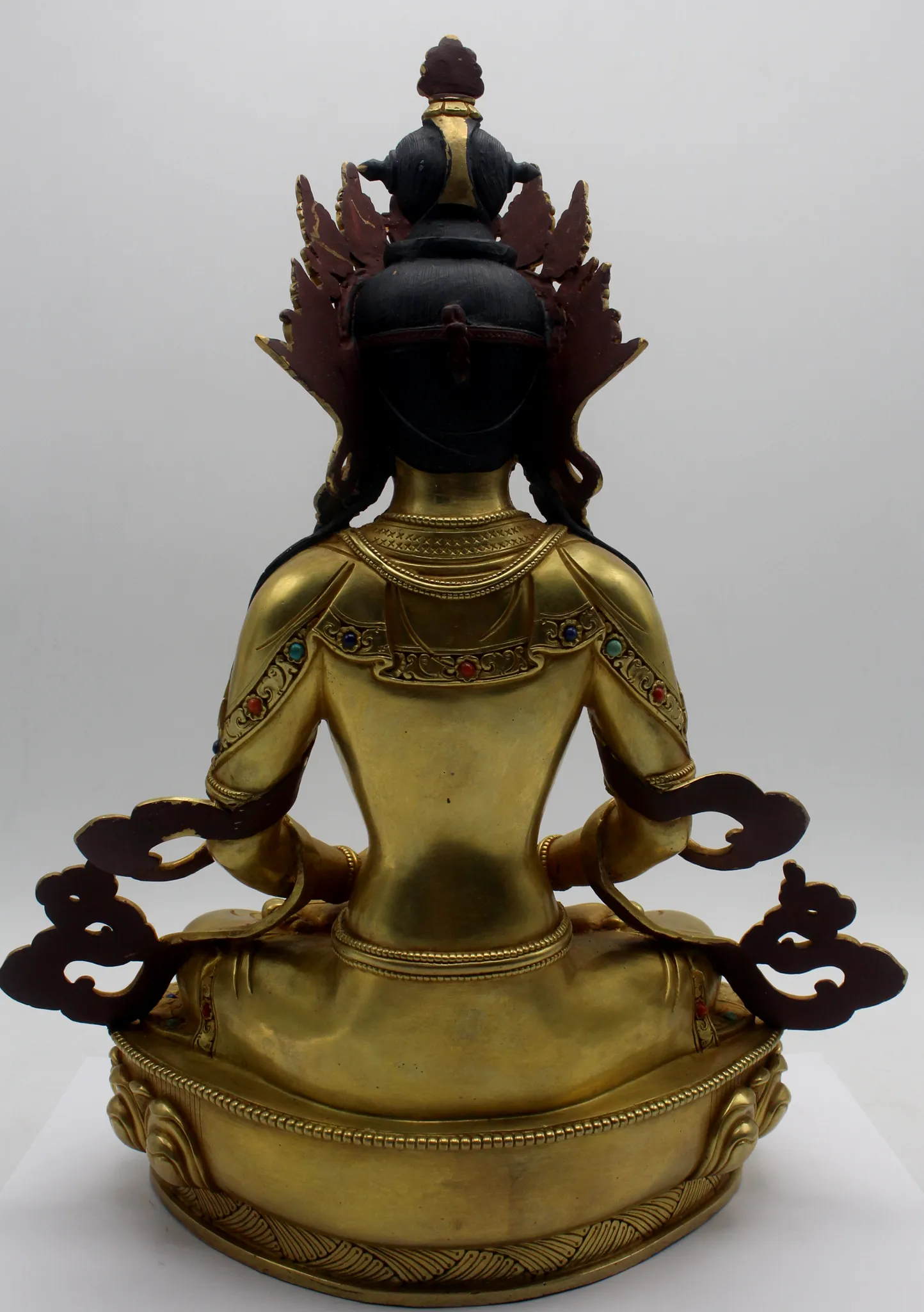 Masterpiece 24 K Gold Aparmitta 14"H Sculpture Buddhist Deity