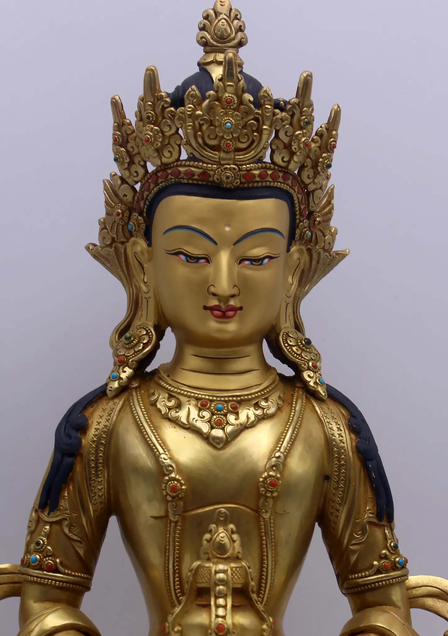 Masterpiece 24 K Gold Aparmitta 14"H Sculpture Buddhist Deity