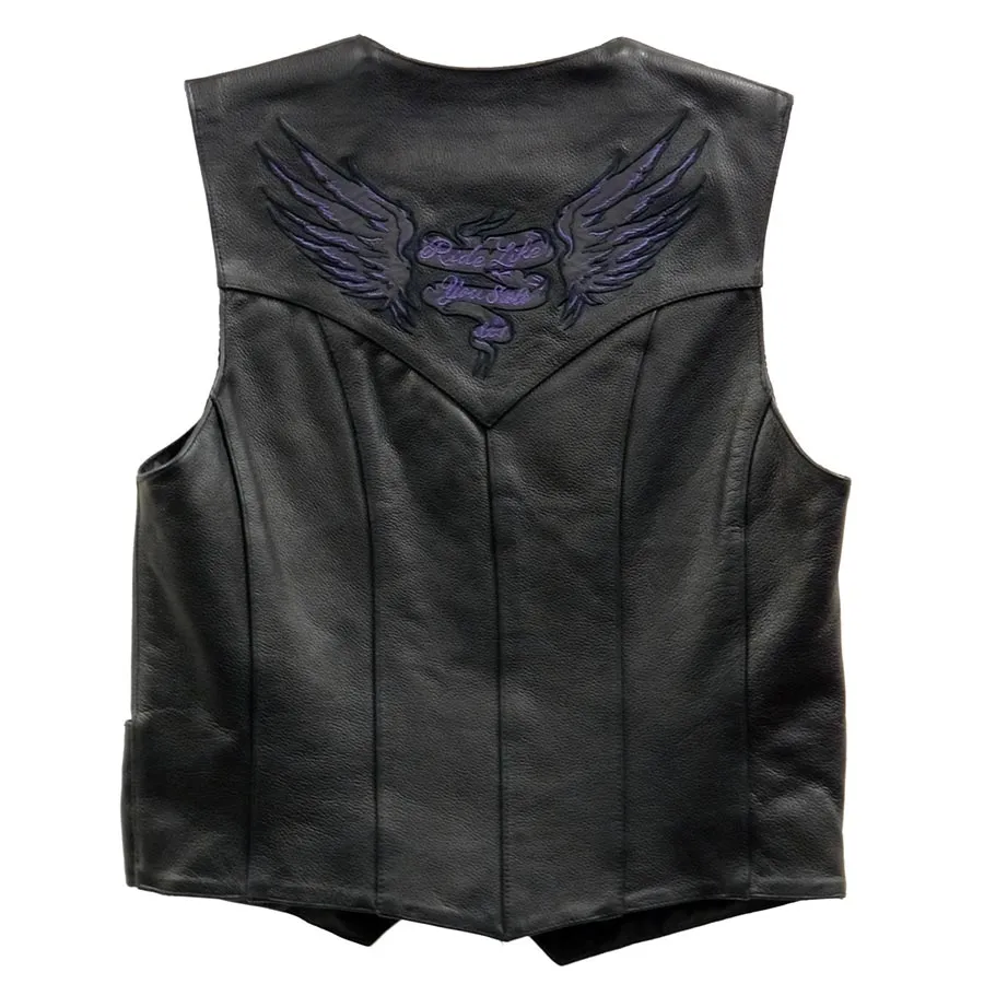 Milwaukee Leather ML1294 Ladies Black ‘Ride Like You Stole It’ Embroidered Vest