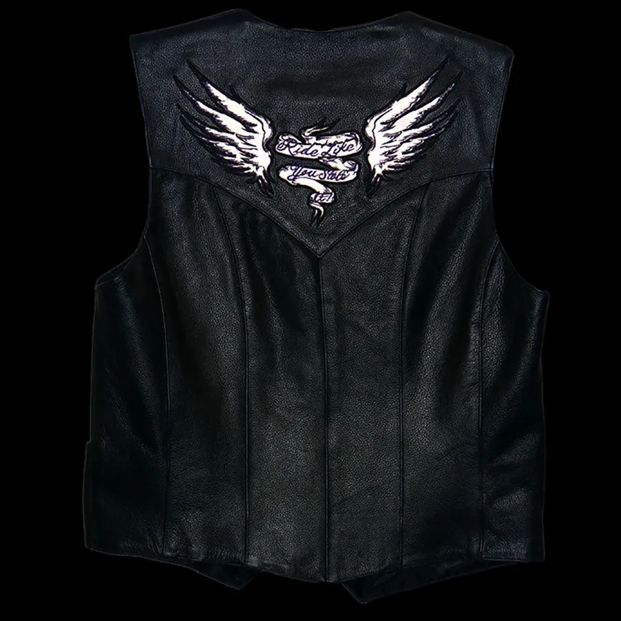 Milwaukee Leather ML1294 Ladies Black ‘Ride Like You Stole It’ Embroidered Vest