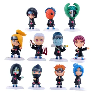 Naruto Akatsuki Members set of 11 Figures white stand [8 CM]