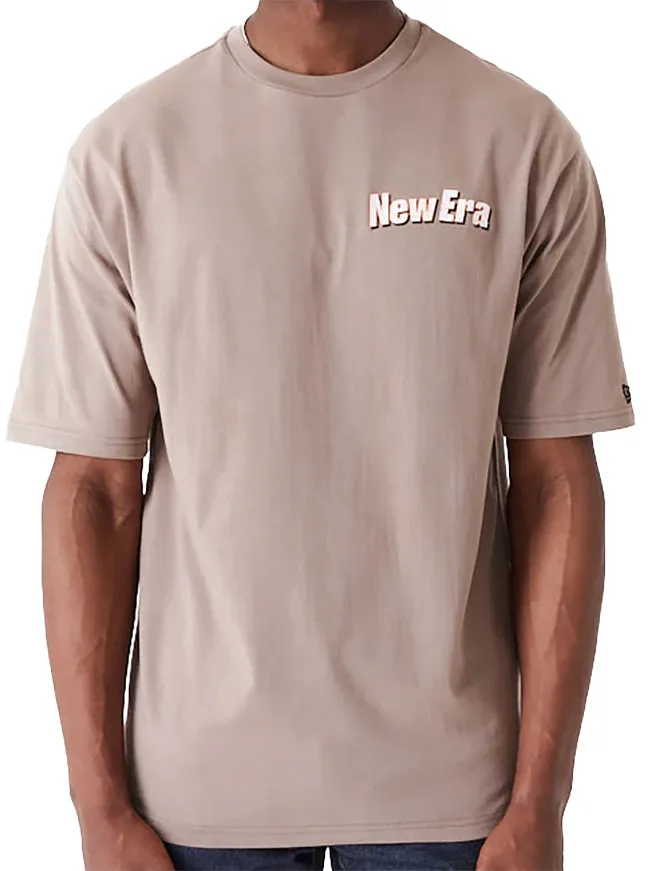 New Era Mens Character Graphic Oversized T Shirt Brown