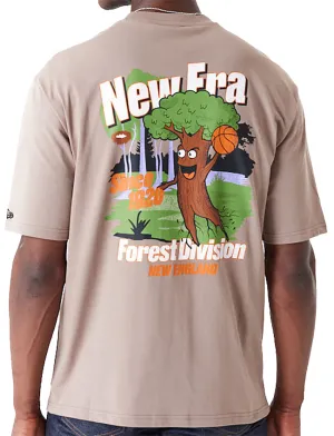 New Era Mens Character Graphic Oversized T Shirt Brown