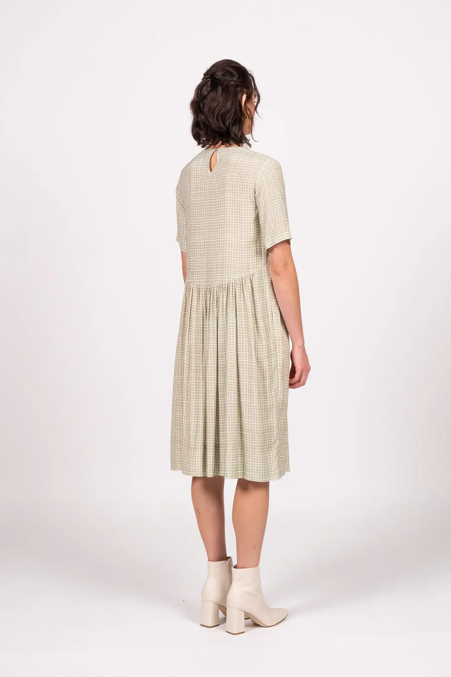 Otama Dress - Sage Grid