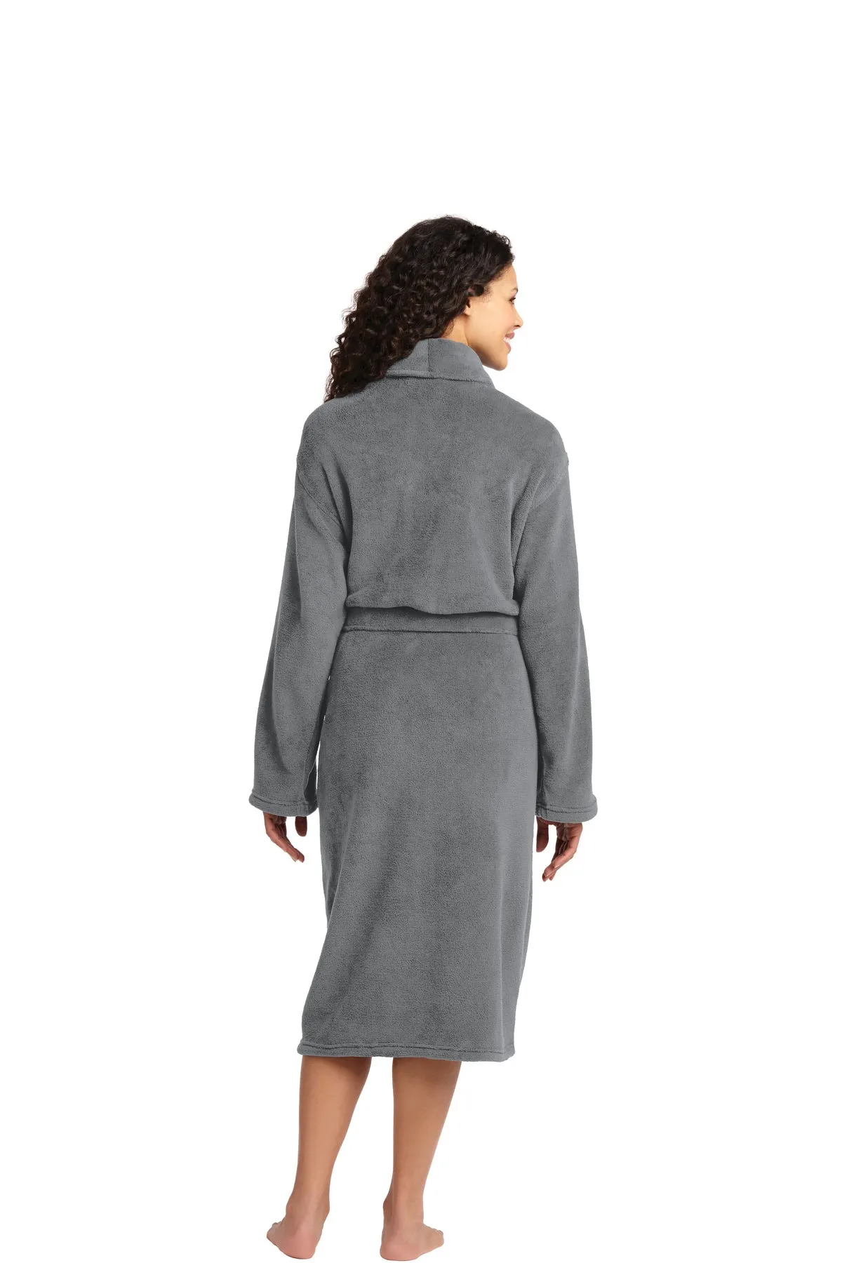 Port Authority Plush Microfleece Custom Shawl Collar Robes, Deep Smoke