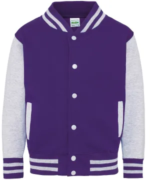 Purple/Heather Grey - Kids varsity jacket