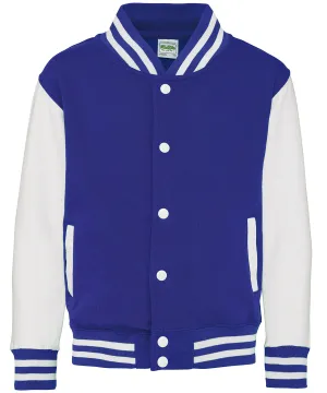 Royal Blue/White - Kids varsity jacket