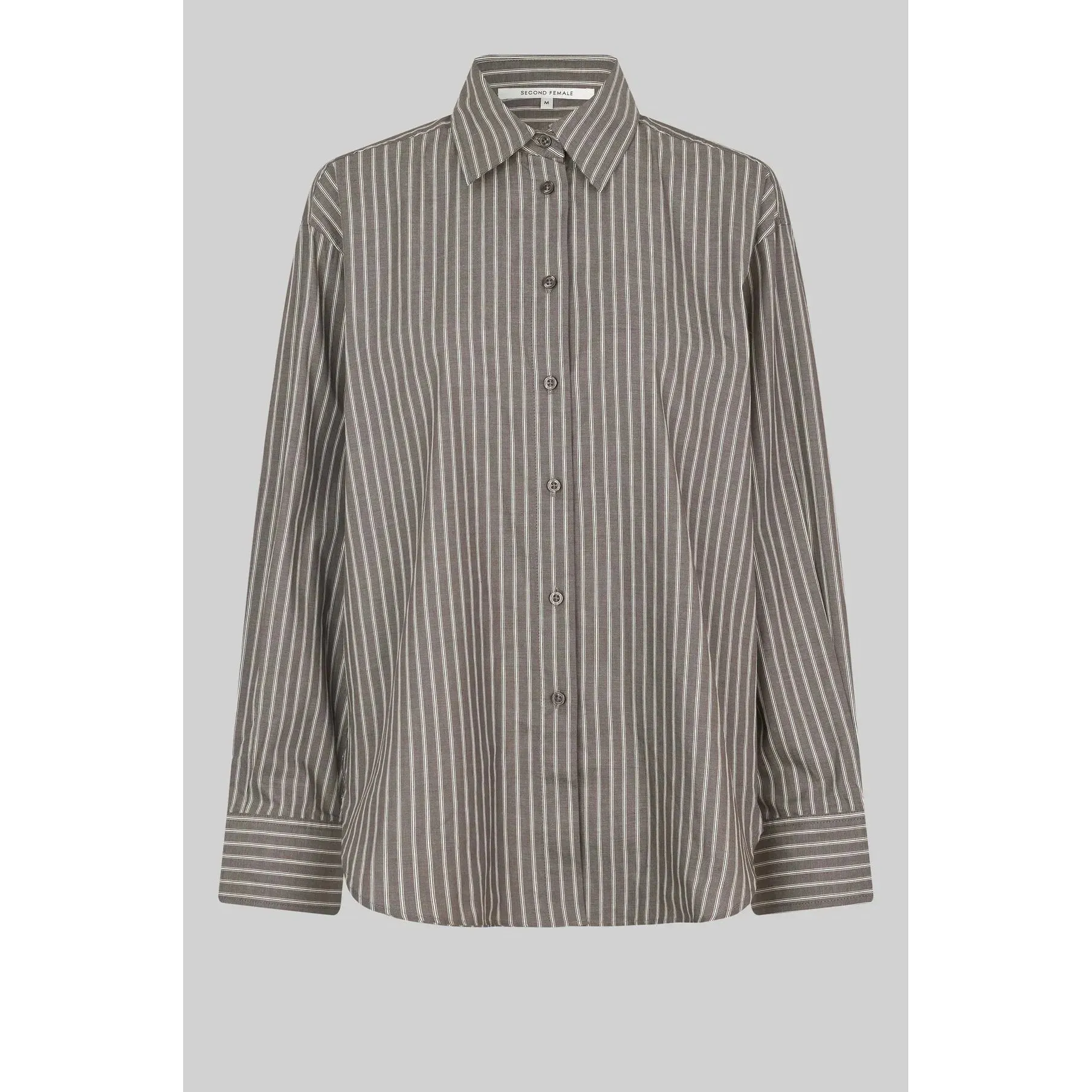 Saka Stripe Oversized Shirt Grey