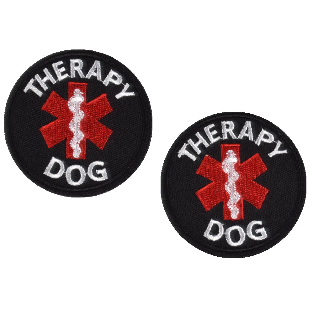 Service Dog EMS Medic Paramedic Star of Life Therapy Dog Vests/Harnesses Emblem Embroidered Fastener Hook & Loop Patch