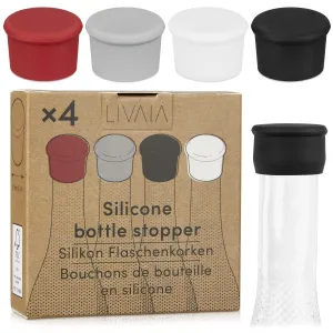 Silicone Bottle Stopper: 4 Silicone Wine Bottle Stoppers For Champagne Bottle,