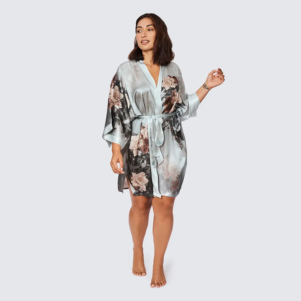 Silk Keina Short Kimono Robe (Plus Size)