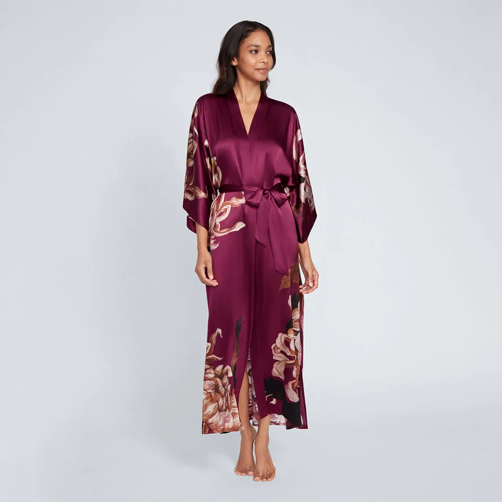 Silk Kiku Long Kimono Robe