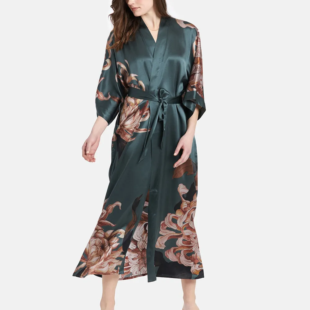 Silk Kiku Long Kimono Robe