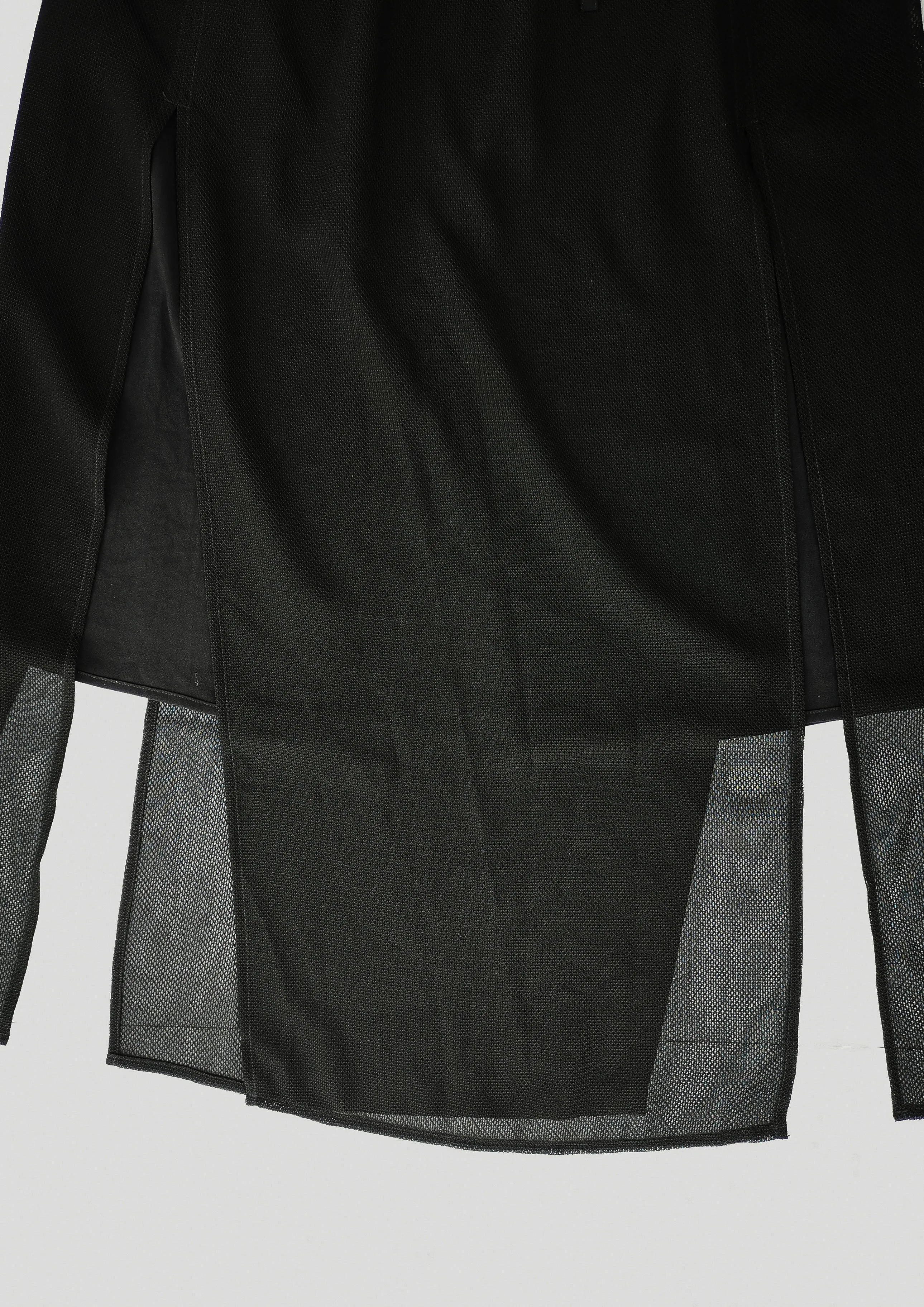 SKIRT LONG - SIDE SLOTS - AIRY MESH black