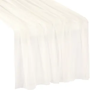 Soft Tulle Table Runner Extra Long 30" x 16ft - Ivory