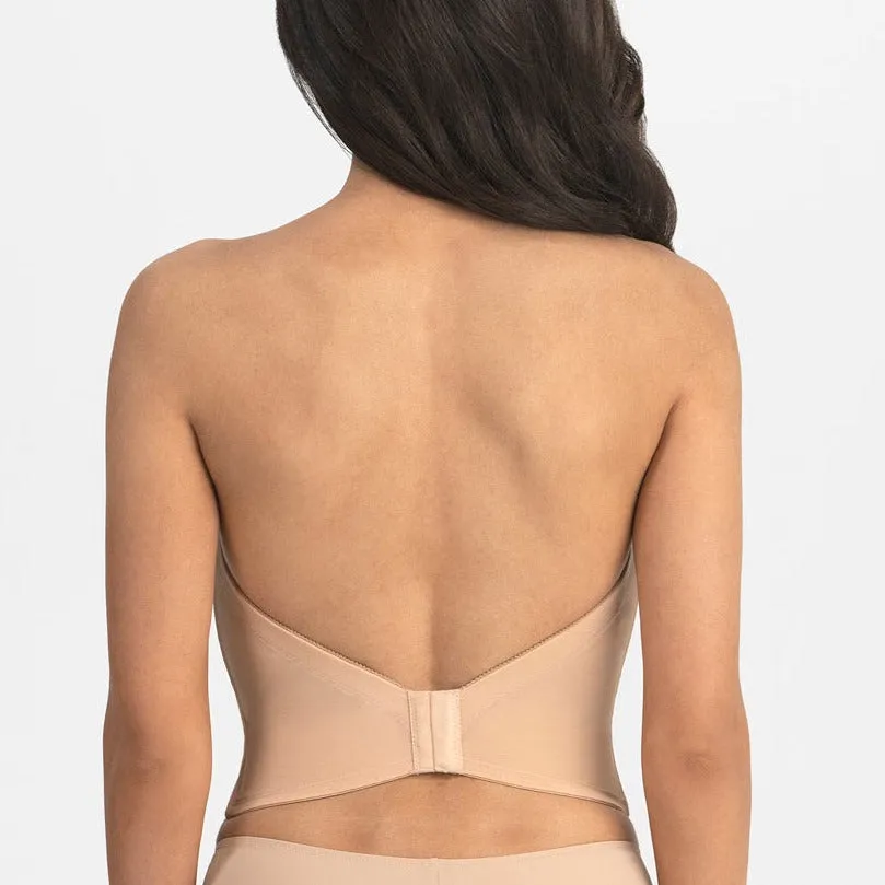 Valerie Bustier Deep Plunge V-Wire Backless Strapless Bridal Bra In Mocha - Dominique