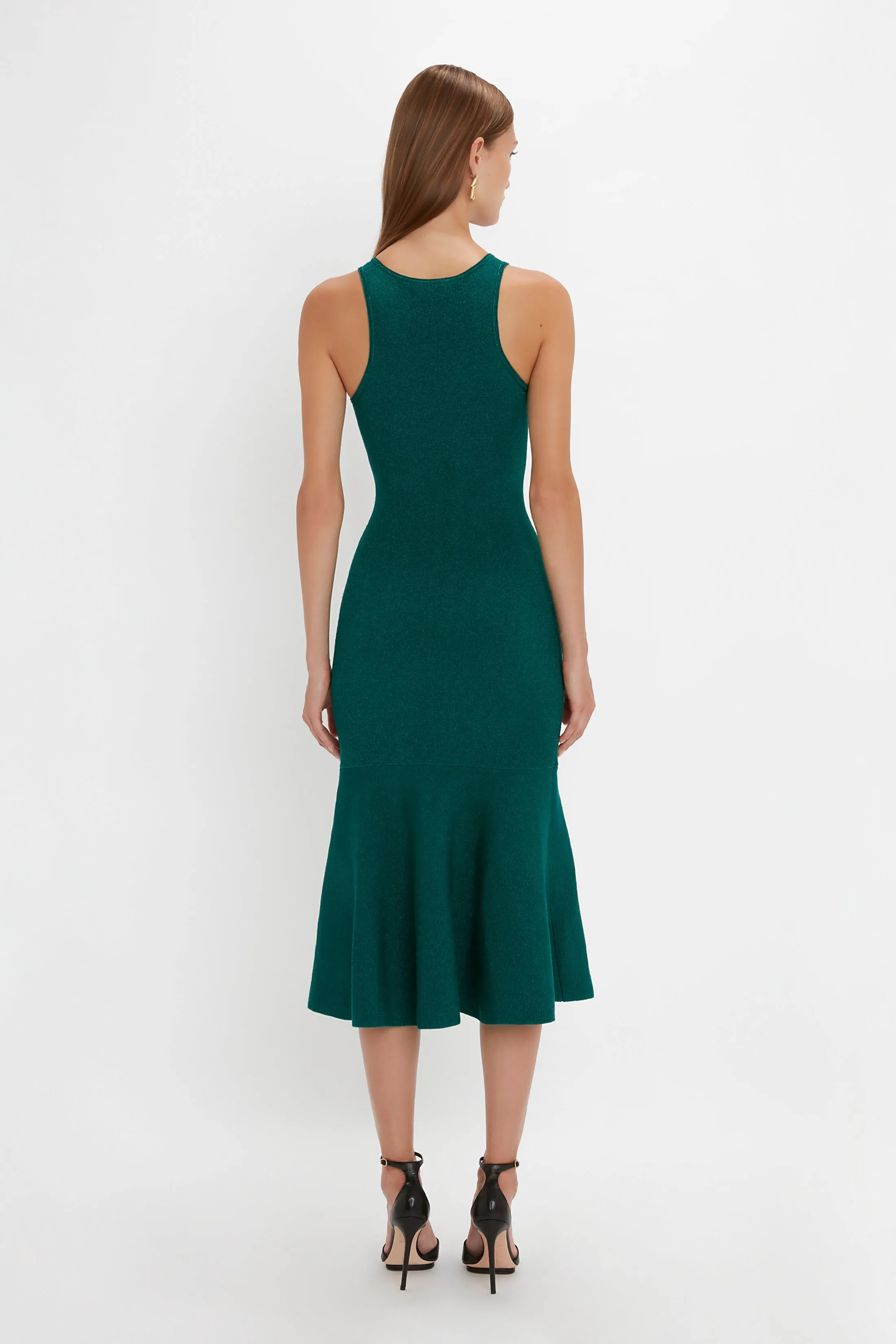 VB Body Sleeveless Dress In Lurex Green