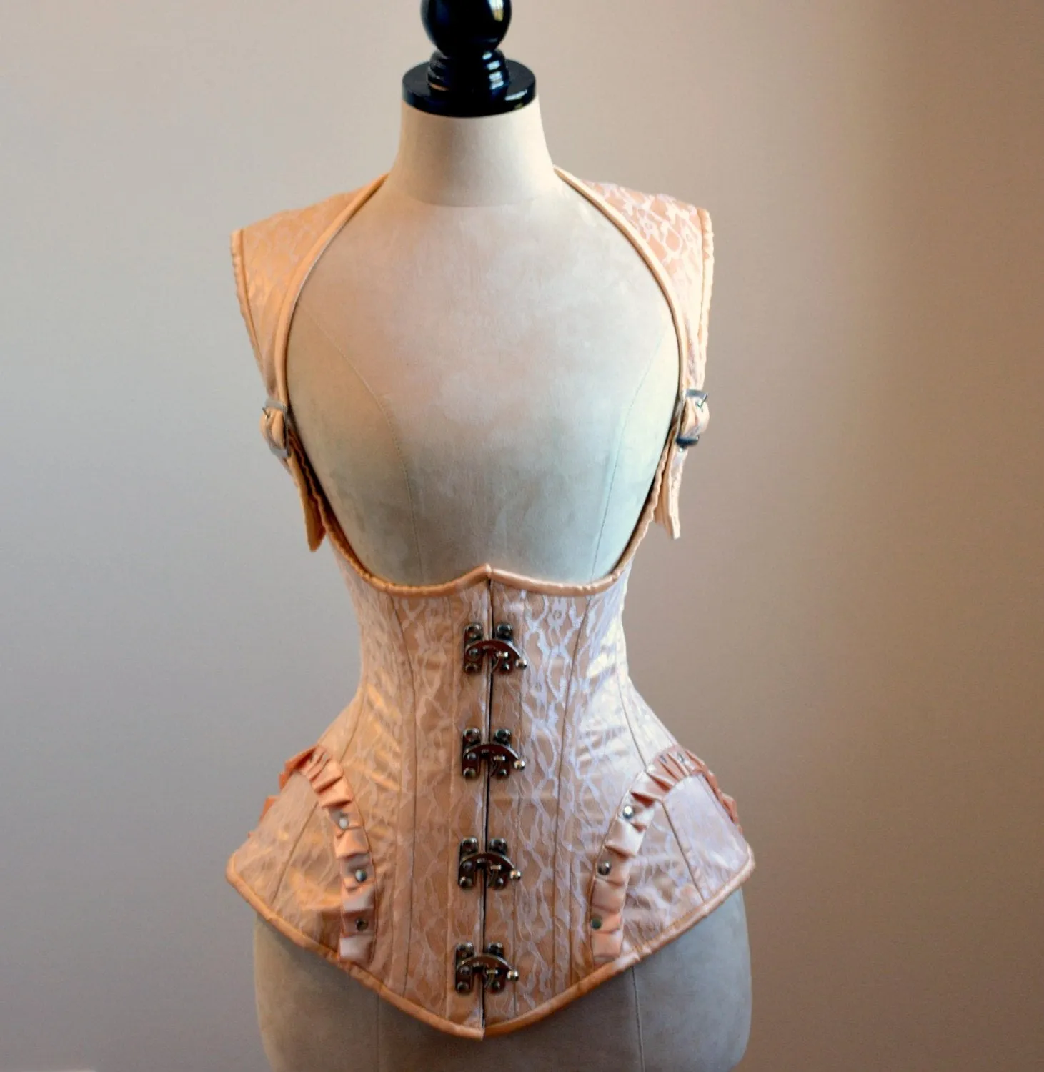 Vest corset in steampunk style with high back. Gothic Victorian, steampunk affordable corset