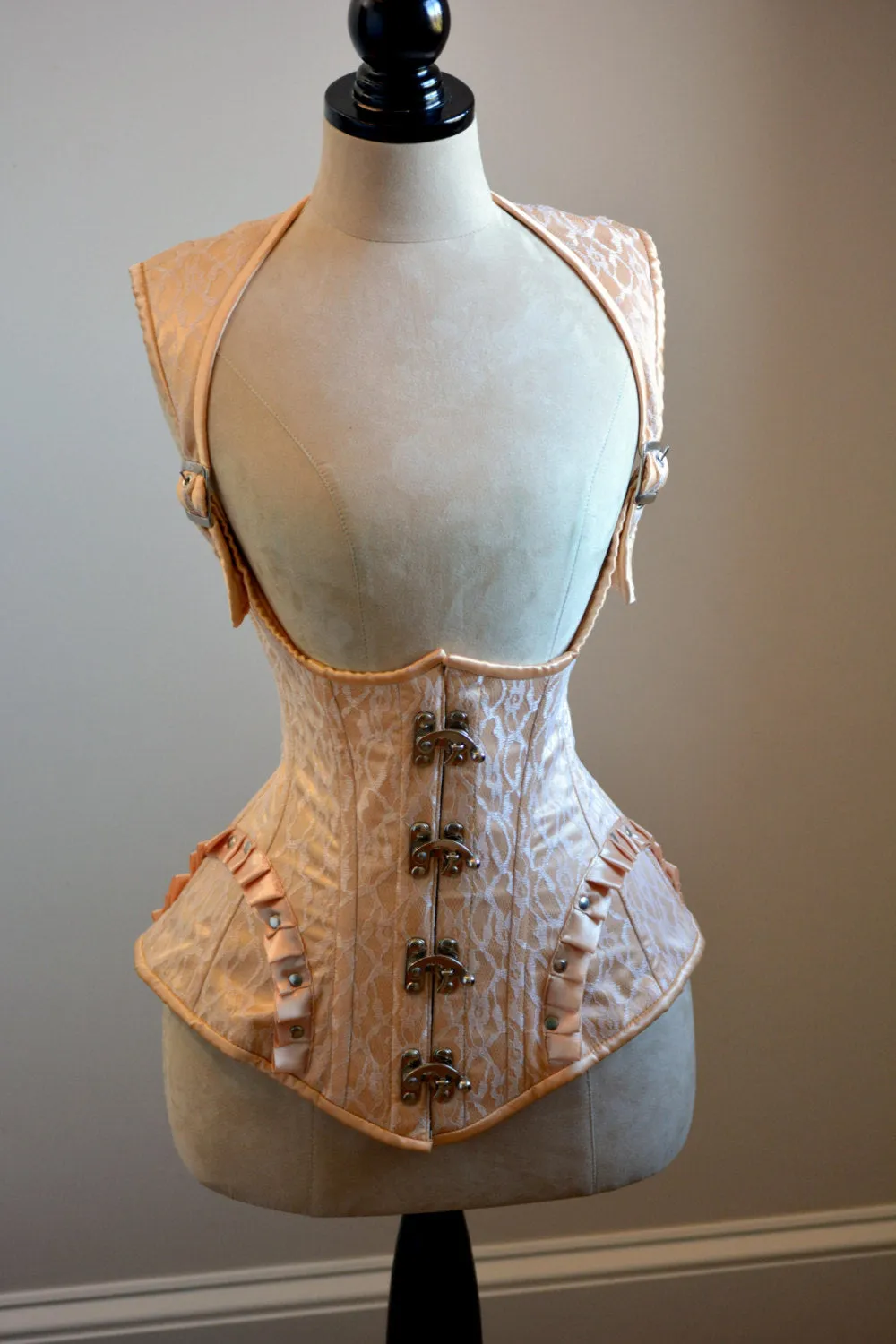 Vest corset in steampunk style with high back. Gothic Victorian, steampunk affordable corset