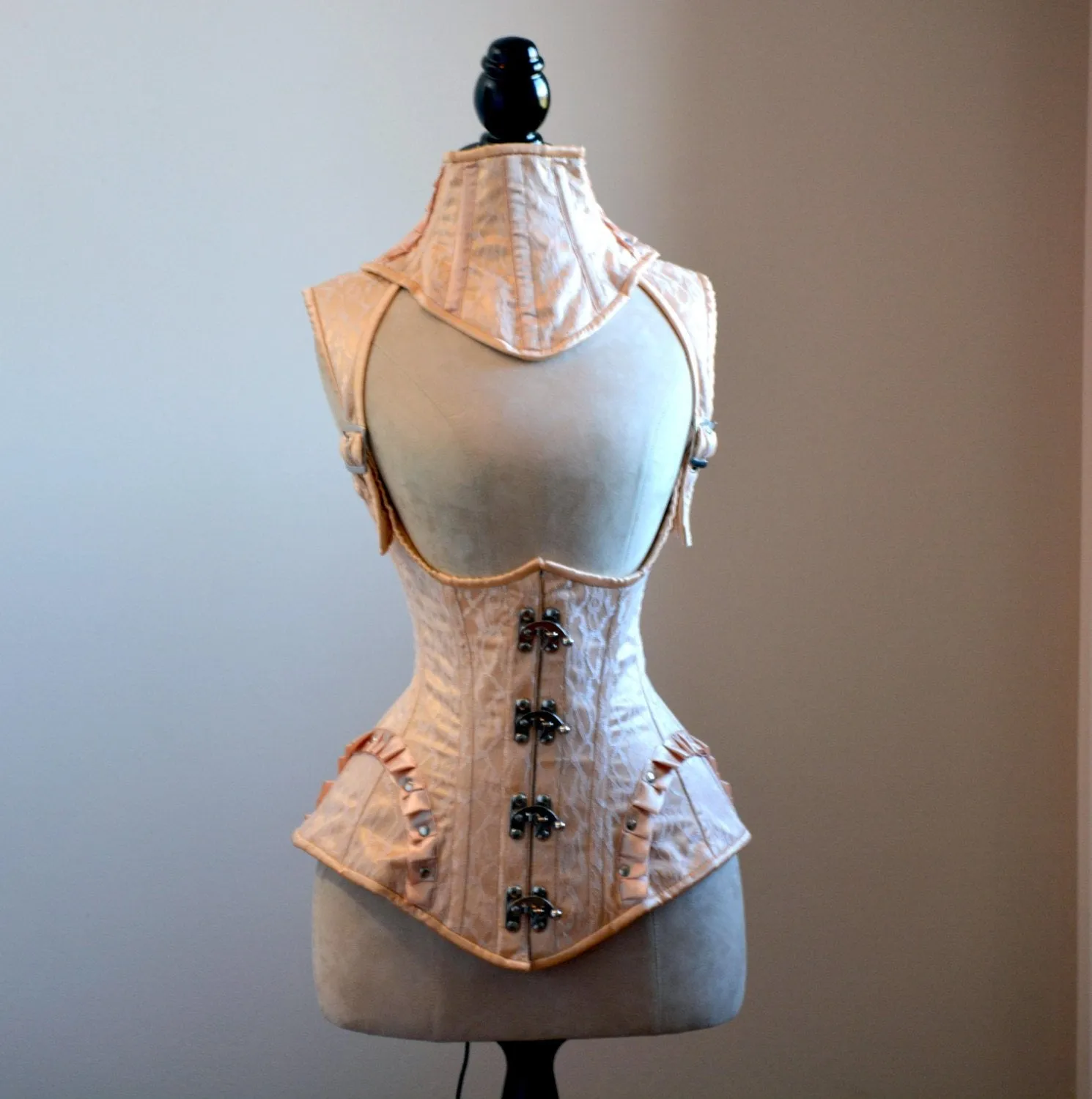 Vest corset in steampunk style with high back. Gothic Victorian, steampunk affordable corset