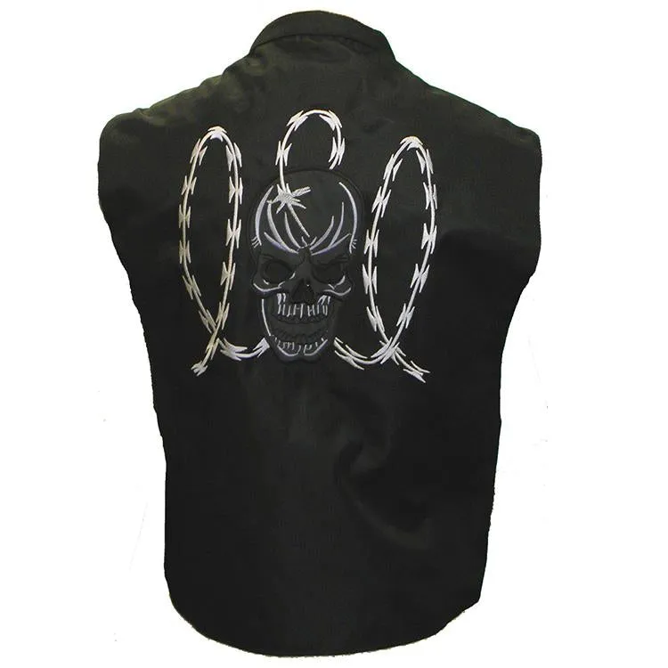 VL1929 Men's Textile Vest with Reflective Skull