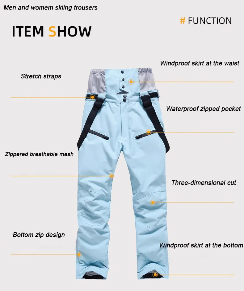 Waterproof Warm Snowboarding Trousers with Waist Protection - SF0688