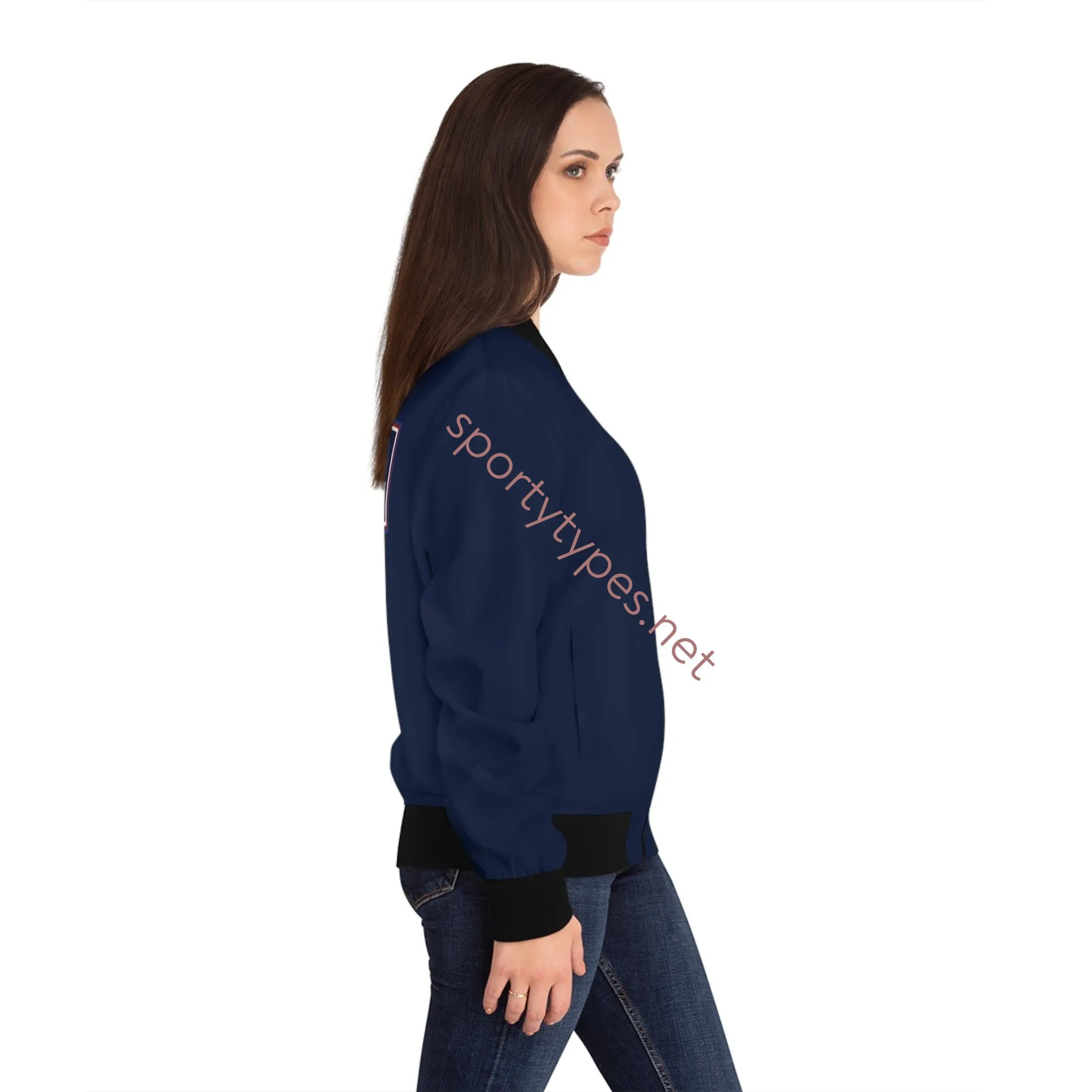 Women's Navy RETRO Bomber Jacket